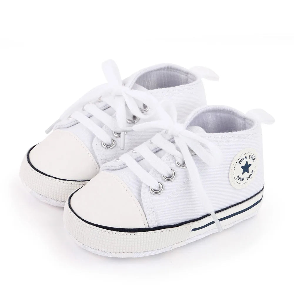 Baby Canvas Sneakers – Classic Soft Sole Non-Slip First Walker Shoes for Boys & Girls