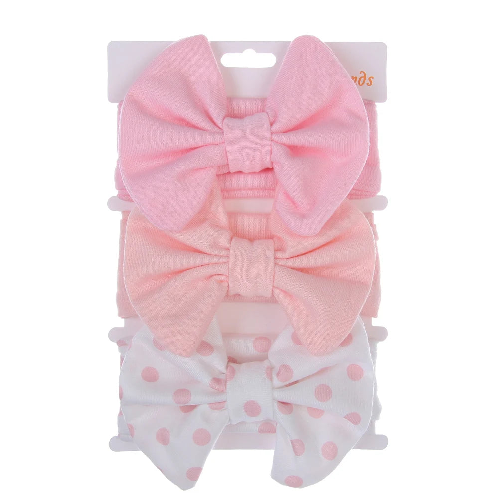 Baby Headbands 3-Pack – Cute Cotton Bow & Print Hairbands for Newborns