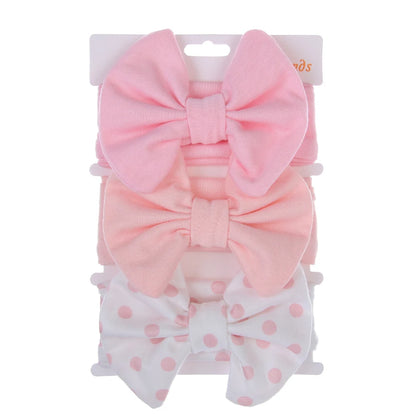 Baby Headbands 3-Pack – Cute Cotton Bow & Print Hairbands for Newborns