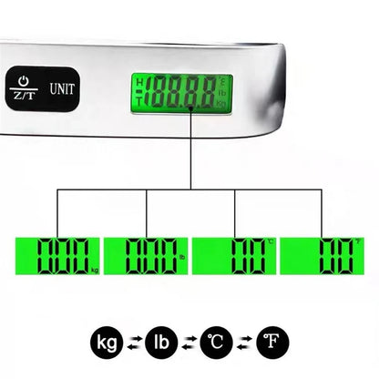 Portable Digital Luggage Scale – 110lb/50kg LCD Hanging Baggage Weigher
