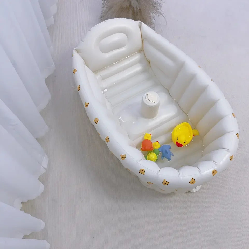 Baby Inflatable Bathtub – Portable Cartoon Animal Swimming Pool for Newborns & Toddlers