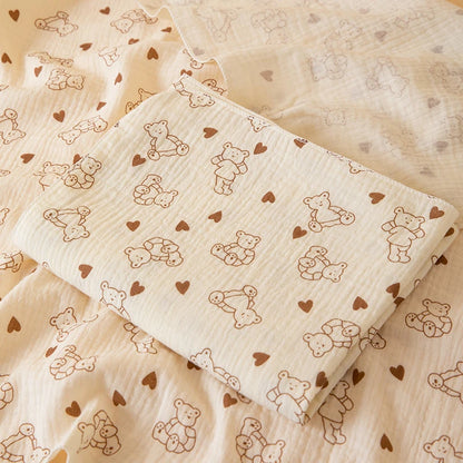 Baby Double-Layer Swaddle Blanket – Soft Breathable Newborn Wrap Quilt for All Seasons