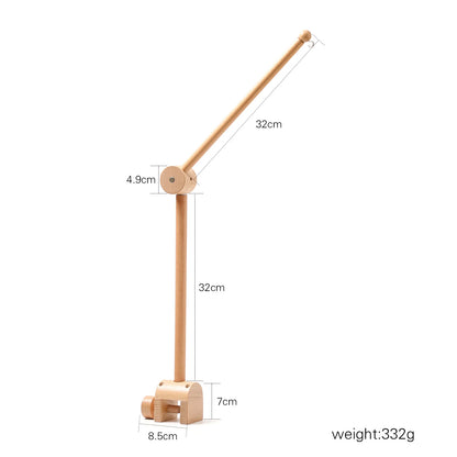 Baby Crib Mobile Rattle Toy – Felt Forest Animal Bed Bell with Wooden Bracket for 0–12 Months
