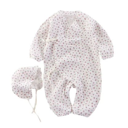 Baby Muslin Cotton Long Sleeve Romper – Unisex Jumpsuit for 0–24 Months