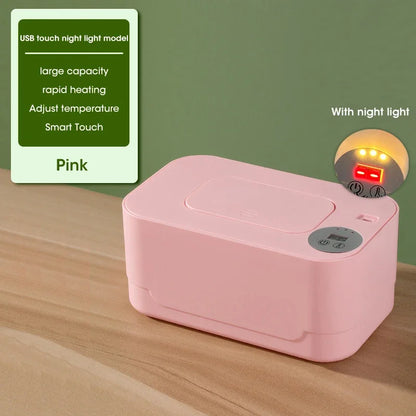 Baby Wipe Warmer with LED Display – Portable USB Wet Towel Heater for Home & Car