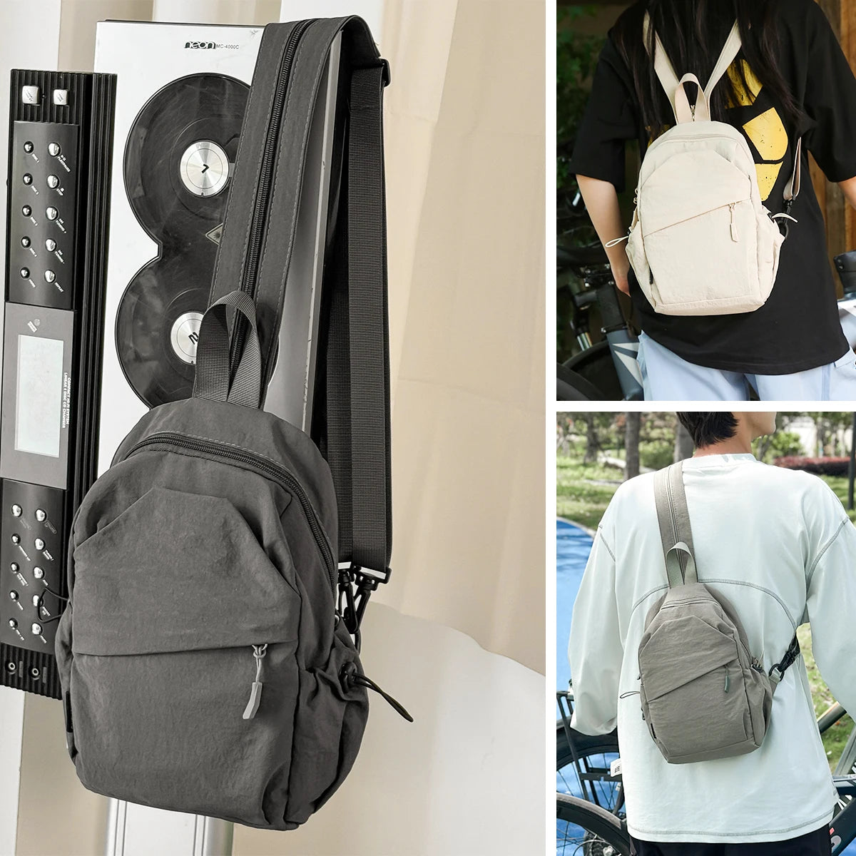 Unisex Nylon Crossbody Chest Bag – Lightweight Sports & Cycling Shoulder Bag