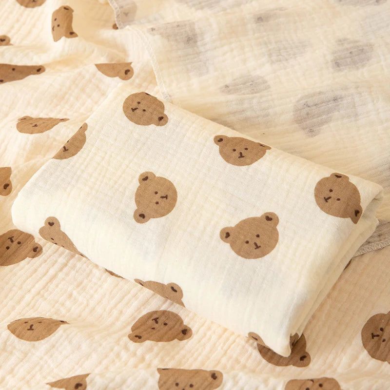 Baby Double-Layer Swaddle Blanket – Soft Breathable Newborn Wrap Quilt for All Seasons