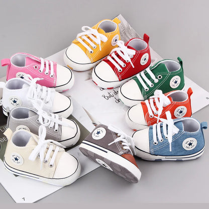 Baby Canvas Sneakers – Classic Soft Sole Non-Slip First Walker Shoes for Boys & Girls