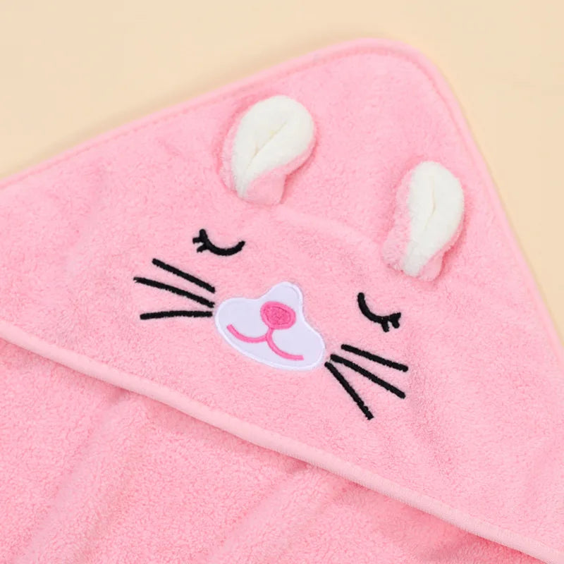 Cartoon Baby Hooded Bath Towel – Soft Newborn Bathrobe Swaddle Wrap for Boys & Girls