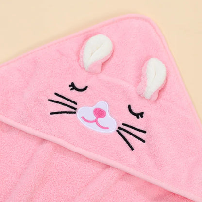 Cartoon Baby Hooded Bath Towel – Soft Newborn Bathrobe Swaddle Wrap for Boys & Girls
