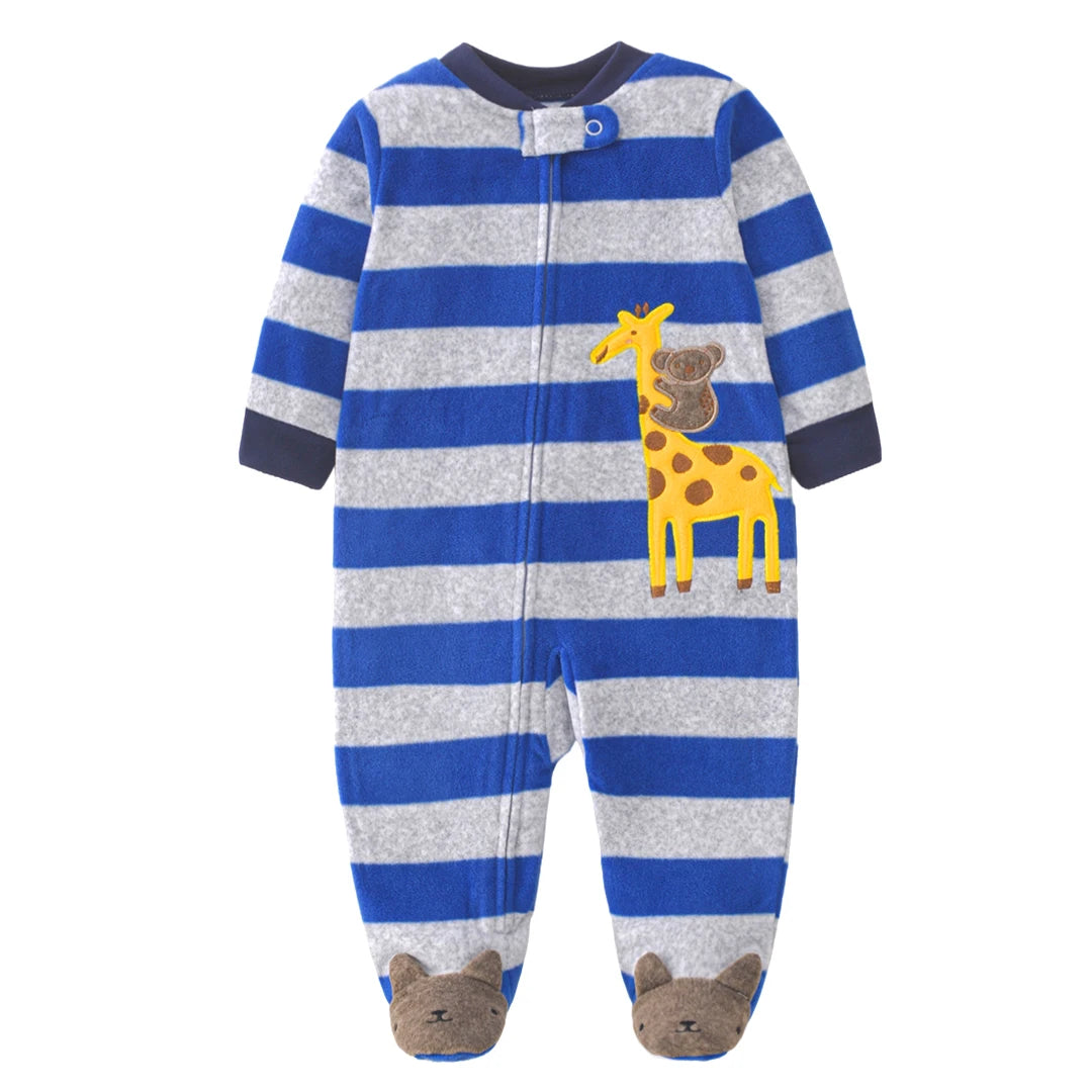 Baby Winter Fleece Romper – Warm Unisex Jumpsuit for Newborns 3–12 Months