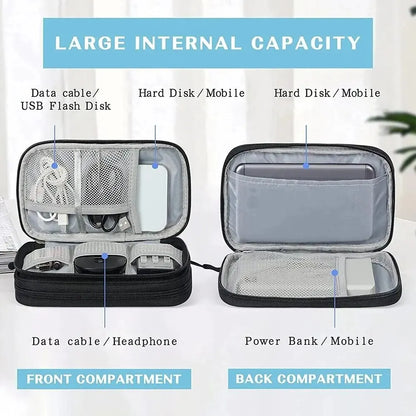 Portable Travel Cable Organizer Bag – Waterproof Double Layer Storage Pouch