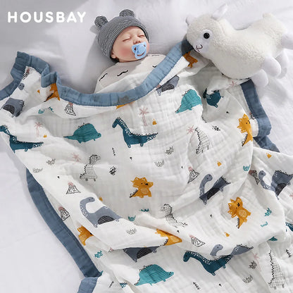 Baby 6-Layer Cotton Gauze Blanket – Soft Breathable Newborn Swaddle & Bath Towel