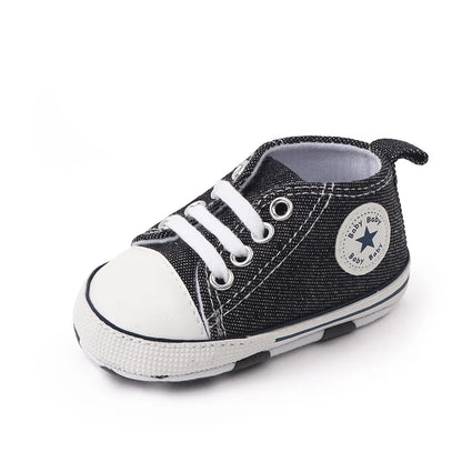 Baby Canvas Sneakers – Classic Soft Sole Non-Slip First Walker Shoes for Boys & Girls