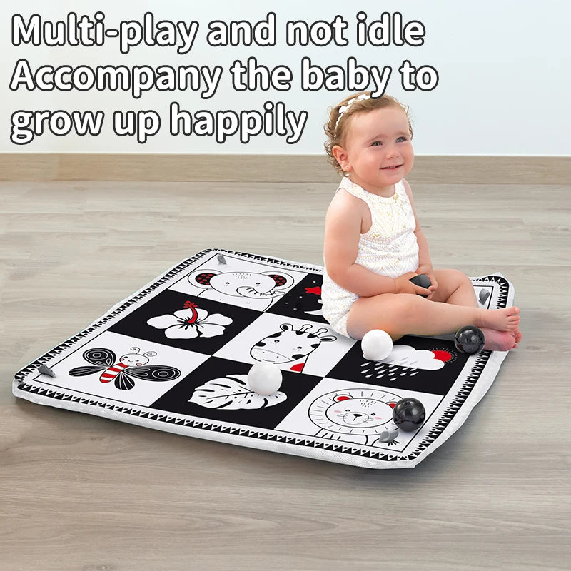 Baby Play Gym Mat with Rack – Newborn Activity Tummy Time Blanket 0-36 Months
