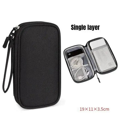 Portable Travel Cable Organizer Bag – Waterproof Double Layer Storage Pouch