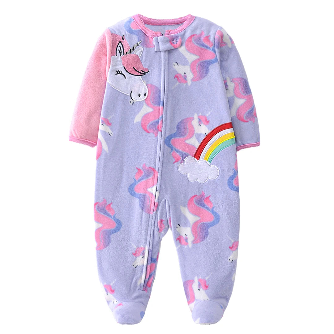 Baby Winter Fleece Romper – Warm Unisex Jumpsuit for Newborns 3–12 Months