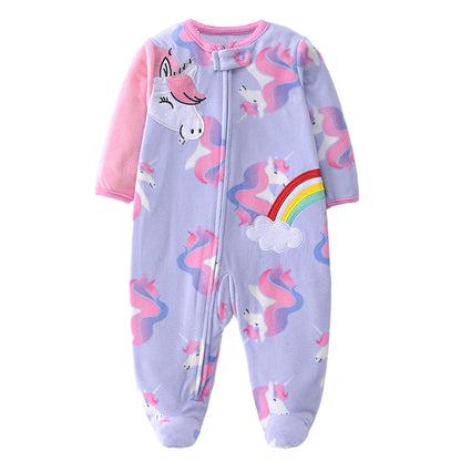 Baby Winter Fleece Romper – Warm Unisex Jumpsuit for Newborns 3–12 Months