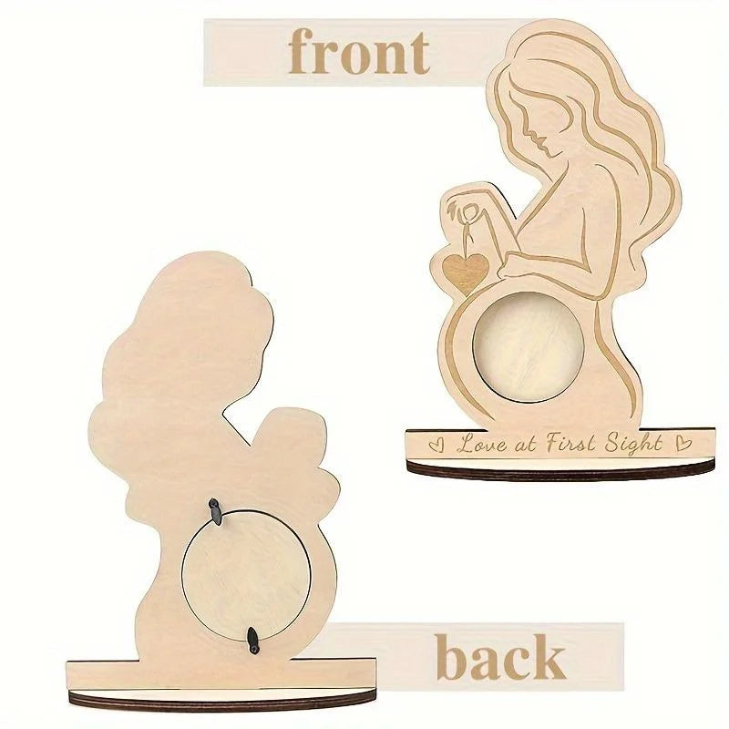Baby Ultrasound Photo Frame – Wooden Sonogram Keepsake Gift for Expectant Mothers