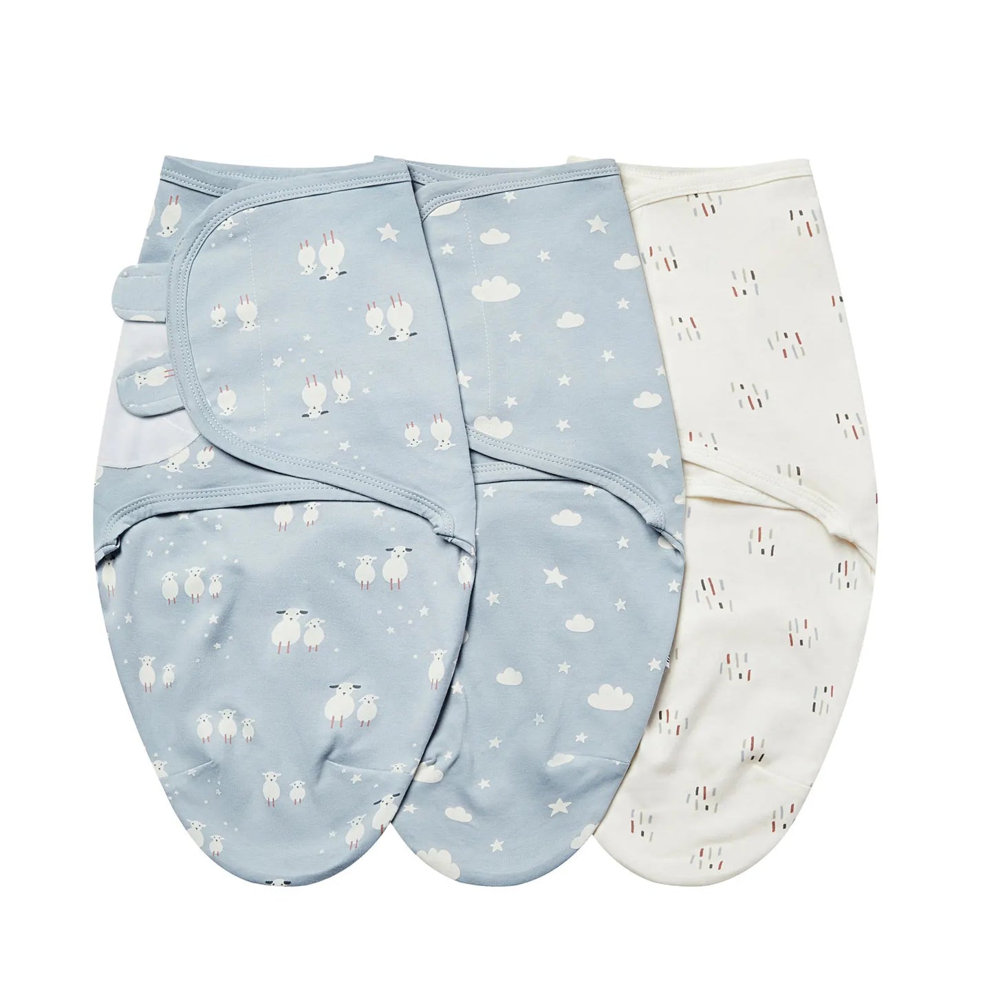 Baby Swaddle Blanket 3-Pack – 100% Cotton Adjustable Newborn Wrap Set for 0–6 Months