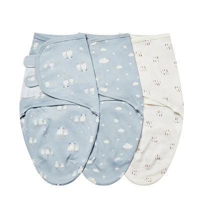 Baby Swaddle Blanket 3-Pack – 100% Cotton Adjustable Newborn Wrap Set for 0–6 Months