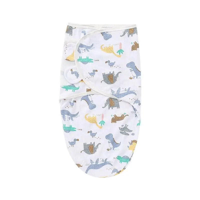 Newborn Baby Swaddle Blanket & Hat Set – Cartoon Cotton Wrap for 0-6 Months