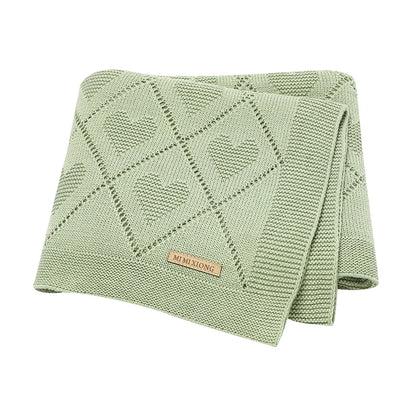 Baby Cotton Knit Swaddle Blanket – Super Soft Nursery Wrap Quilt 90×70cm for Newborns
