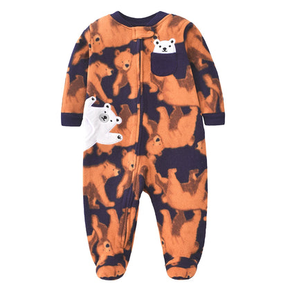 Baby Winter Fleece Romper – Warm Unisex Jumpsuit for Newborns 3–12 Months