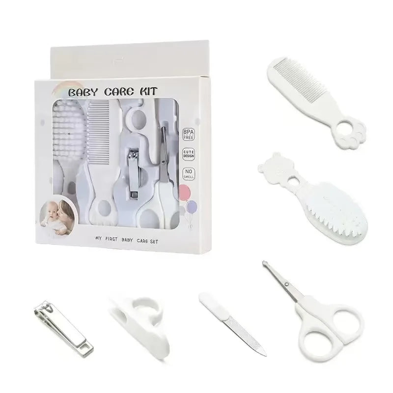 Baby Grooming Kit – 5-in-1 BPA-Free Newborn Care Set with Comb, Brush, Nail Clippers & Scissors