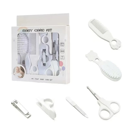Baby Grooming Kit – 5-in-1 BPA-Free Newborn Care Set with Comb, Brush, Nail Clippers & Scissors