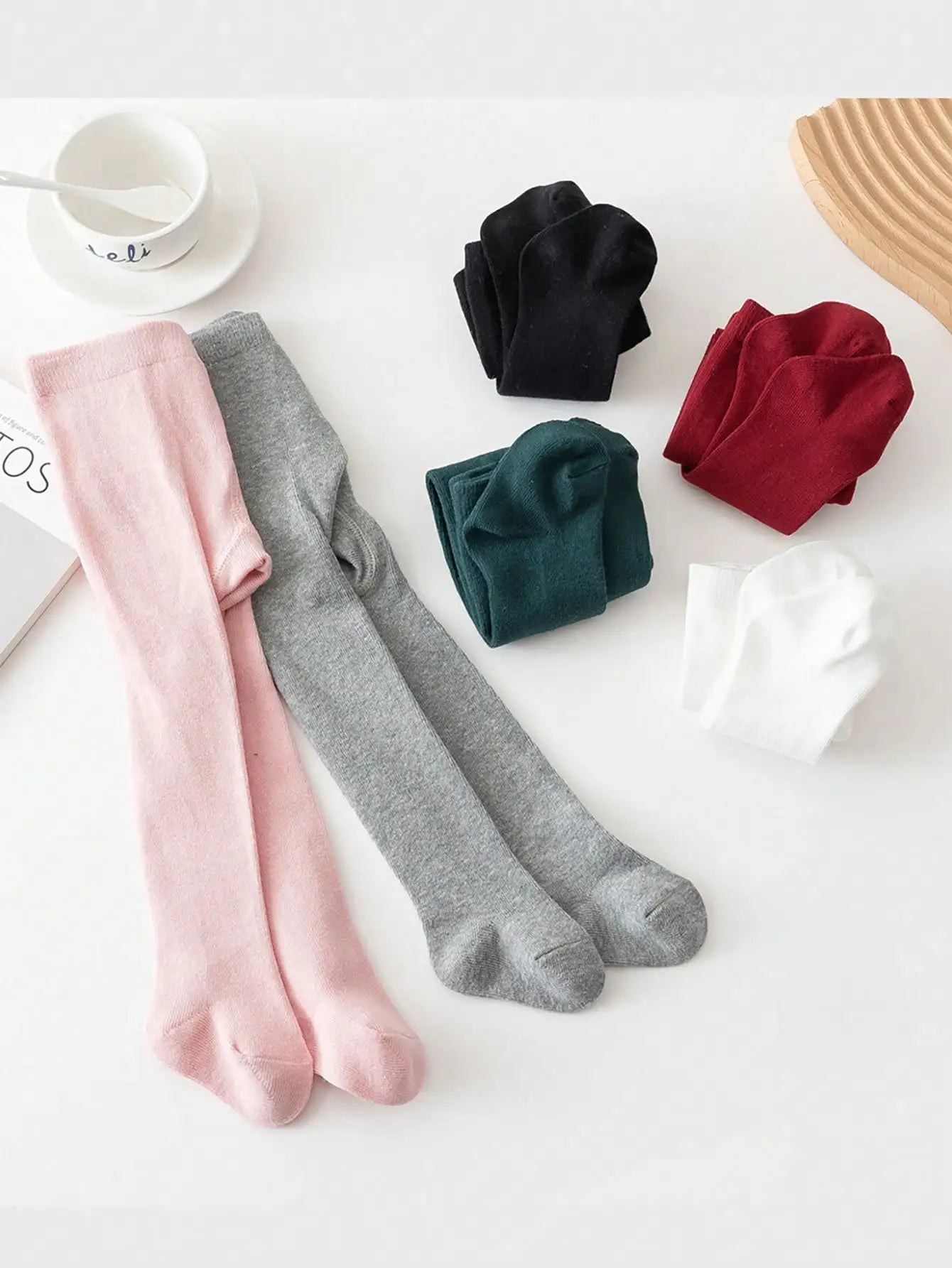 Baby Girls Pantyhose Tights – Soft Elastic Waist Solid Color Stockings for Newborns & Toddlers