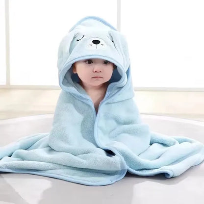 Cartoon Baby Hooded Bath Towel – Soft Newborn Bathrobe Swaddle Wrap for Boys & Girls