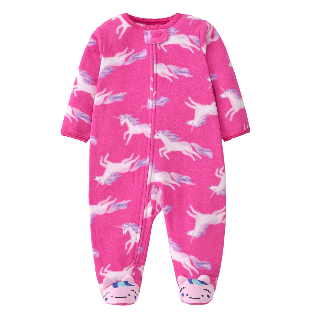 Baby Winter Fleece Romper – Warm Unisex Jumpsuit for Newborns 3–12 Months