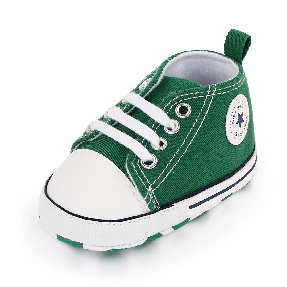 Baby Canvas Sneakers – Classic Soft Sole Non-Slip First Walker Shoes for Boys & Girls
