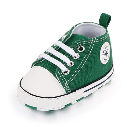 Baby Canvas Sneakers – Classic Soft Sole Non-Slip First Walker Shoes for Boys & Girls