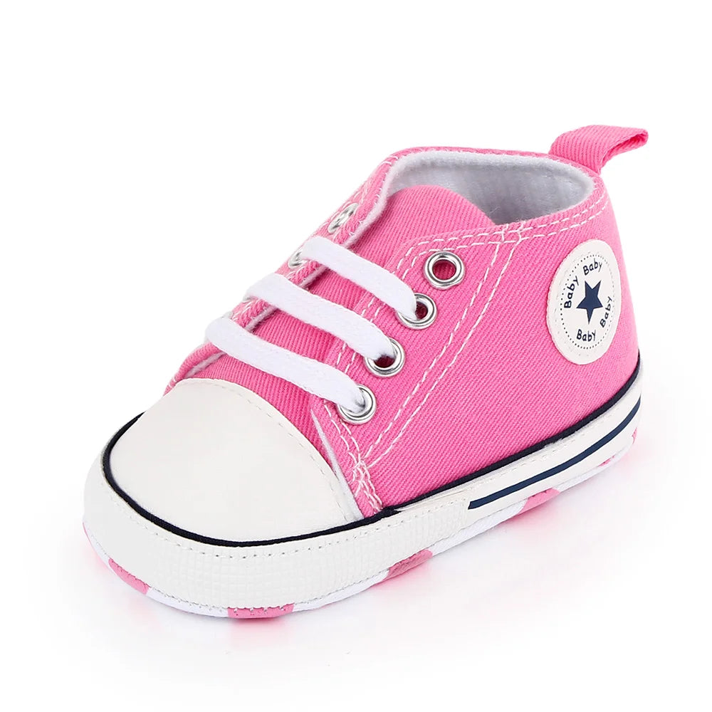 Baby Canvas Sneakers – Classic Soft Sole Non-Slip First Walker Shoes for Boys & Girls