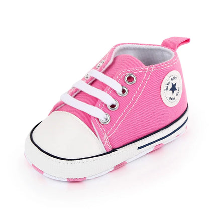Baby Canvas Sneakers – Classic Soft Sole Non-Slip First Walker Shoes for Boys & Girls