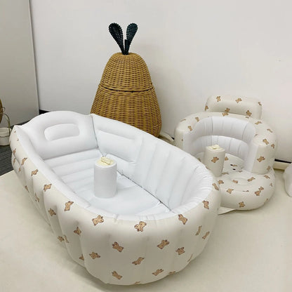 Baby Inflatable Bathtub – Portable Cartoon Animal Swimming Pool for Newborns & Toddlers
