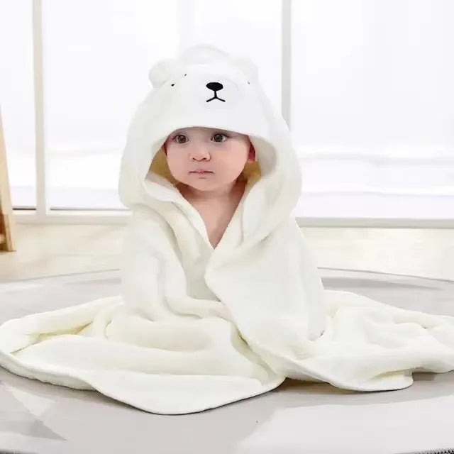 Cartoon Baby Hooded Bath Towel – Soft Newborn Bathrobe Swaddle Wrap for Boys & Girls