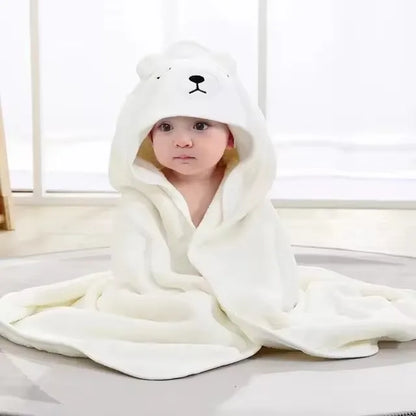 Cartoon Baby Hooded Bath Towel – Soft Newborn Bathrobe Swaddle Wrap for Boys & Girls