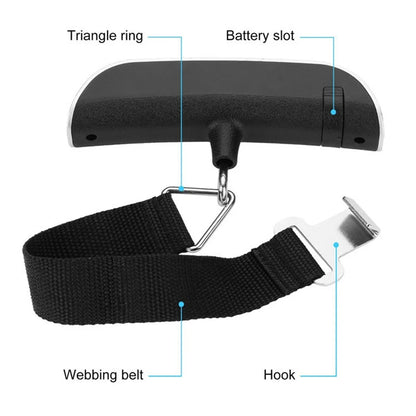 Portable Digital Luggage Scale – 110lb/50kg LCD Hanging Baggage Weigher