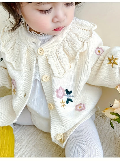 Baby Girl Knitted Cardigan Sweater – Warm Toddler Winter Top for Autumn & Winter