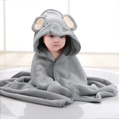 Cartoon Animal Baby Hooded Bath Towel – Soft Newborn Bathrobe Swaddle Wrap for Boys & Girls