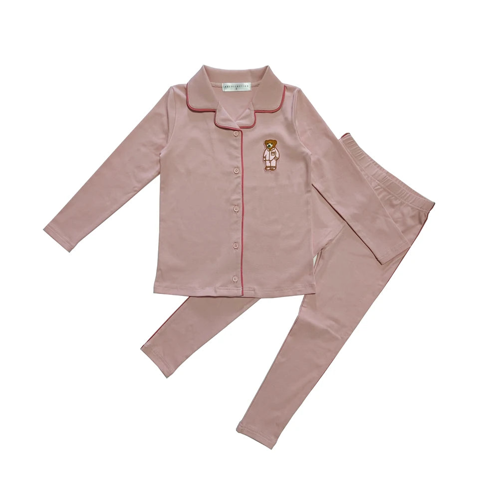 Kids Unisex Knit Romper Set – Casual Cotton Homeclothes for Boys & Girls