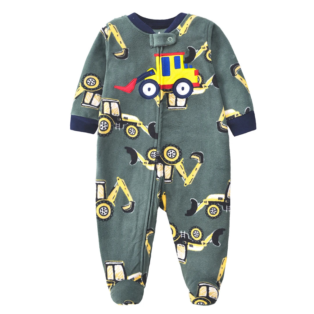 Baby Winter Fleece Romper – Warm Unisex Jumpsuit for Newborns 3–12 Months