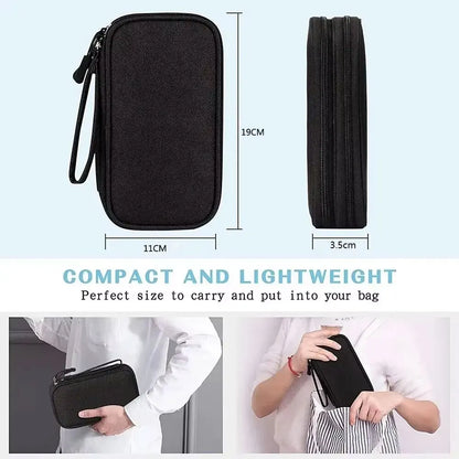 Portable Travel Cable Organizer Bag – Waterproof Double Layer Storage Pouch