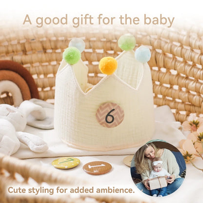 Baby Birthday Crown Hat – Woolen Ball Headband for Kids Party & Photography Props