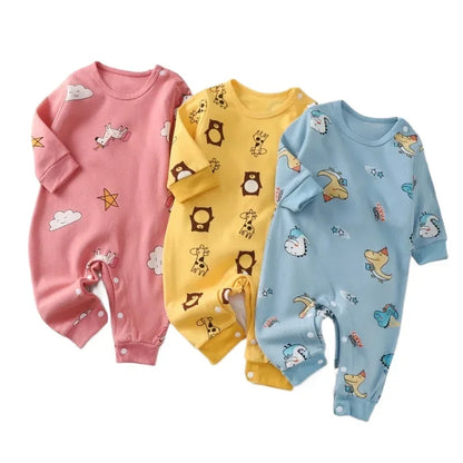 Newborn Baby Cotton Romper – Soft Long Sleeve Infant Clothes for Boys & Girls 0–18 Months