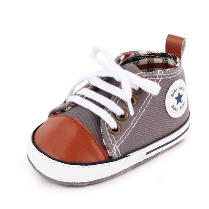 Baby Canvas Sneakers – Classic Soft Sole Non-Slip First Walker Shoes for Boys & Girls