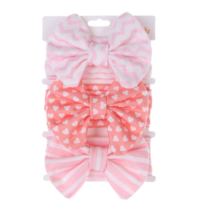 Baby Headbands 3-Pack – Cute Cotton Bow & Print Hairbands for Newborns